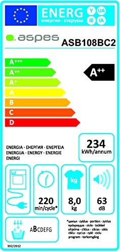 Wäschetrockner ASPES ASB108BC2 Weiß 8 kg Pumpe - Image 4