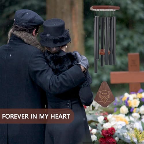 Image of ASTARIN Personalized Name Memorial Wind Chimes, Sympathy Gift for Loss of Lover Mom Dad, Bereavement Deep Tone Wind Chimes for Outside in Memory Gift, Decor Outdoor Garden Patio
