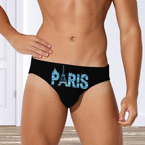 Paris France Eiffel Tower Men's Swim Brief Sexy Bikini Swimwear Swimsuit Trunks Bathing Suits4