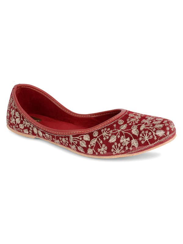 Mojari Punjabi Jutti for Women Ethnic Footwear- LR Zari Work