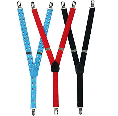 SILUK SET 3 x KINDERHOSENTRÄGER Stretch Kinder Hosenträger für...