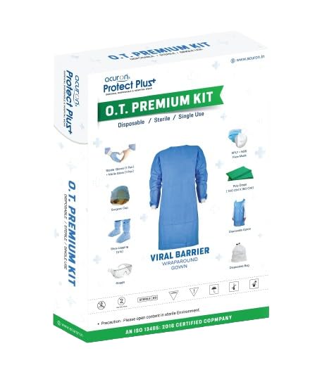 Acuron Surgeons O.T. Premium Kit, 50 GSM SMMS Gown with 11 Item, (Pack of 1 Set.) Blue (B09Y84X33X) Amazon Price History, Amazon Price Tracker