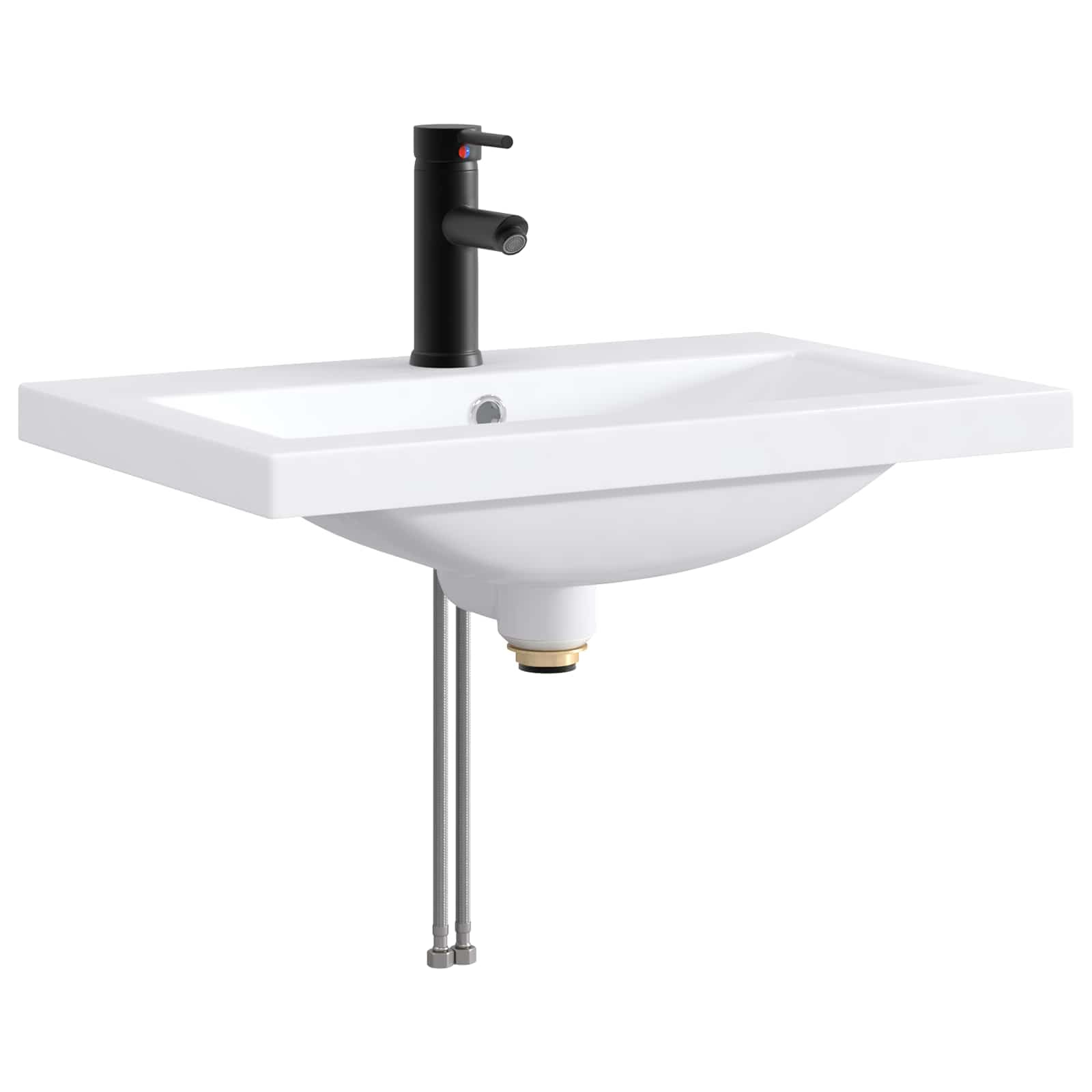 Set di mobili da bagno bianco, 78,5 x 37,5 x 81 cm, in legno con lavandino, rubinetto, cassetti, spazio per ristrutturazione del bagno, mobili da bagno moderni