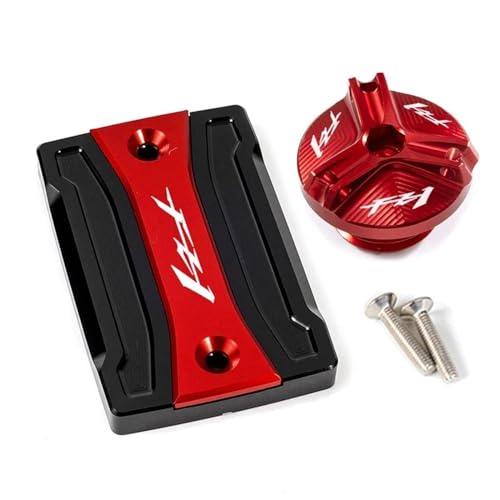 Tapa de tanque de líquido de frenos delantero y aceite de motor para FZ1 Fazer 2006-2015, rojo