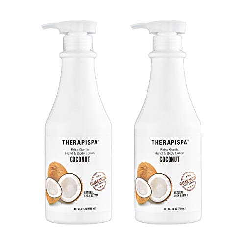 [THERAPISPA] Ultra Moisturizing Shea Butter Extra Gentle Hand & Body Lotion - Coconut, Certified Professional, 25.4 fl oz (Pack of 2)