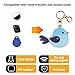 Trazzic Leather for AirTag Holder, Keychain Compatible with AirTag Cases, Cute Pattern with Keychain Ring, Scratch-Resistant for GPS Tracker Cover, Car Key Chain Accessories (Bird Blue)
