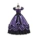 Women's Gothic Victorian Rococo Dress Civil War Southern Belle Tea Party Ball Gown Medieval Evening Dress (US, Alpha, Large, Regular, Regular, Purple)