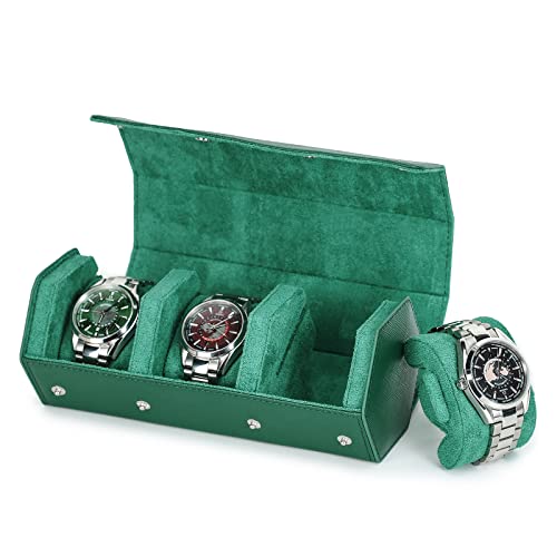 Hiram Hexagone Montre Roll Case En Cuir Hexagone 3 Montre Voyage Cas Montres Boîte De Rangement Organisateur De Protection pour Montres