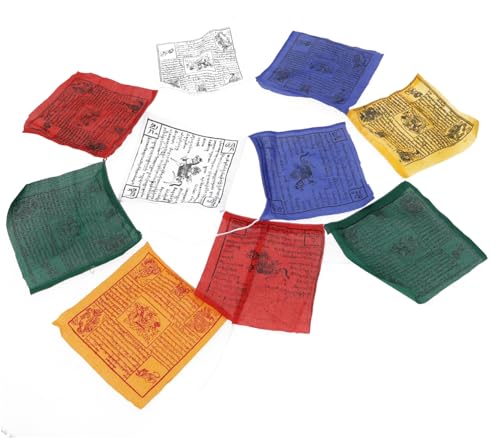 GURU SHOP Drapeau de prière tibétain 10 fanions - 2,60 m/coton - Taille : 1 pièce
