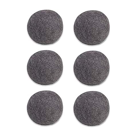 Wool Dryer Balls Organic Wool Dryer Balls Dark Natural Fabric Softener,6pcs (6 Dark Balls) Cover