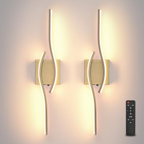 Image of Battery Operated Wall Sconces Set of Two, bronze 23.6 inch 3 Color LED dimmable Wireless Wall Sconce with Remote Control, USB Rechargeable Wall Lights for Living Room Bedroom Hallway Background