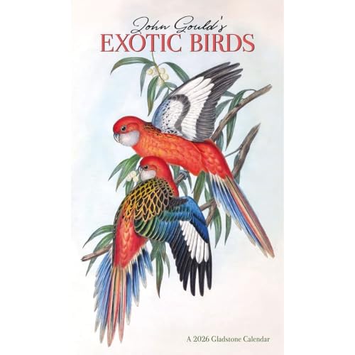 Gladstone Media, Gould’s Exotic Birds 2026 Large Wall Calendar