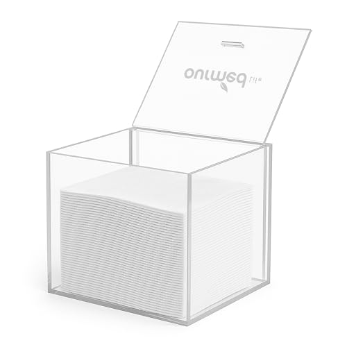 Ourmed Life Clear Acrylic Face Towel Holder Organizer Box for Bathroom Countertop Storage Disposable Face Towels Container and Face Towel Clear Box with 50 Count Clean Facial Towels Included