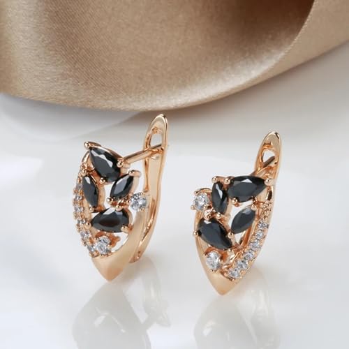 Boucles d'oreilles pendantes légères en zircon noir anti-allergie - 7