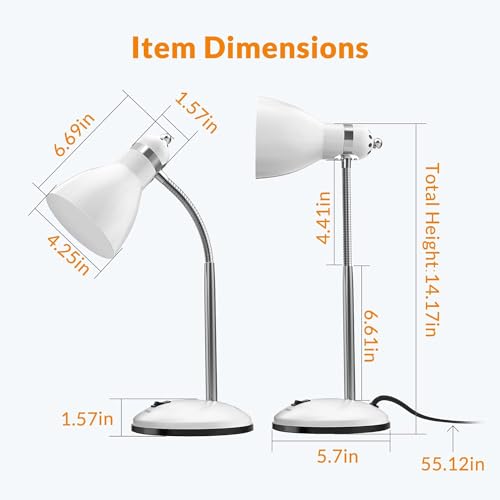 image for LEPOWER Metal Desk Lamp, Adjustable Goose Neck Table Lamp, Eye-Caring 