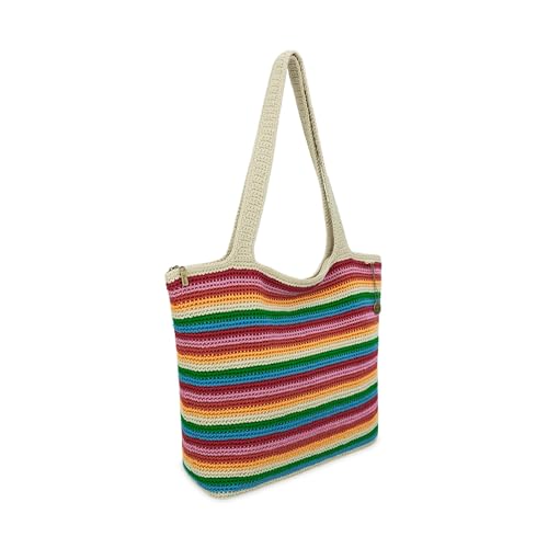Image of The Sak Crafted Classics Tote Bag - Hand Crochet Women's Purse For Everyday, Travel, Beach Bag - Carryall Shoulder Bag Straps