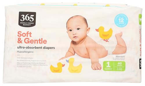 Image of 365 by Whole Foods Market, Size 1 Diapers, 40 Count