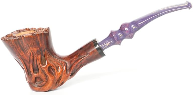 Heysong Pipes Handmade in Mediterranean Briar Pipe - Freestyle Design Collectible Hand Crafted Wood HSFA70150s3c1k