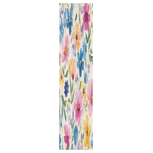 BOESI Watercolor Colorful Flowers Skateboard Anti-Skid Tape Paper, No Bubble Anti-Skid 33.1 