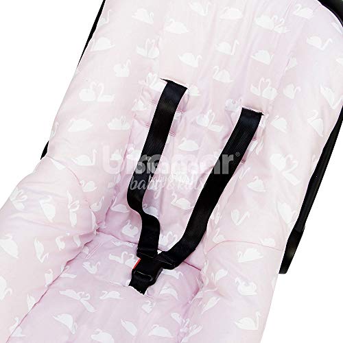 Capa para Bebê Conforto Ajustável Cisne Rosa, Biramar Baby, Rosa