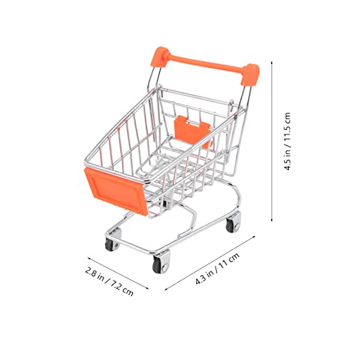 Toyandona 1Pcs Mini Supermarket Handcart, Metal Shopping Cart Supermarket Handcart Shopping Utility Cart Mode Storage Toy For Kids Kitchen Shop Plaything Toy, Random Color #TOP1