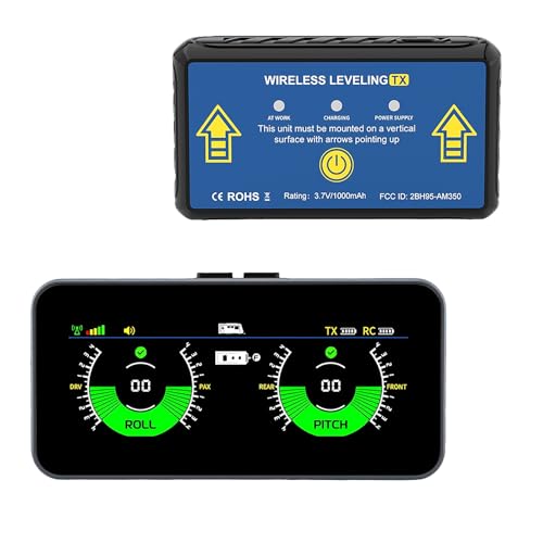 OBEST Smart RV Level System, nivelador de autocaravana, nivel de burbuja y medidor de inclinación 2 en 1, accesorios para caravanas, autocaravanas y remolques
