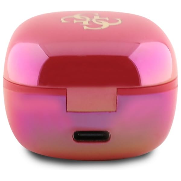CG Mobile Guess Écouteurs Bluetooth TWS + Station d'accueil Iridescent 4G Imprimé Logo Fuchsia