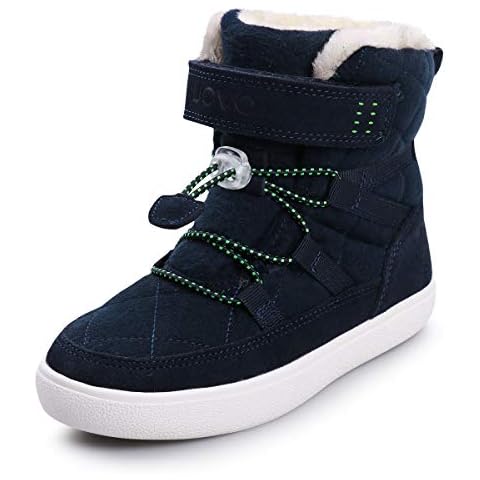 UOVO Boys Snow Boots Boys Boots Winter Boots for Kids Waterproof Winter Snow Boots for Boys Warm Slip Resistant Outdoor (Little Boys/Big Boys) Navy Blue-one 3 Little Kid Cover