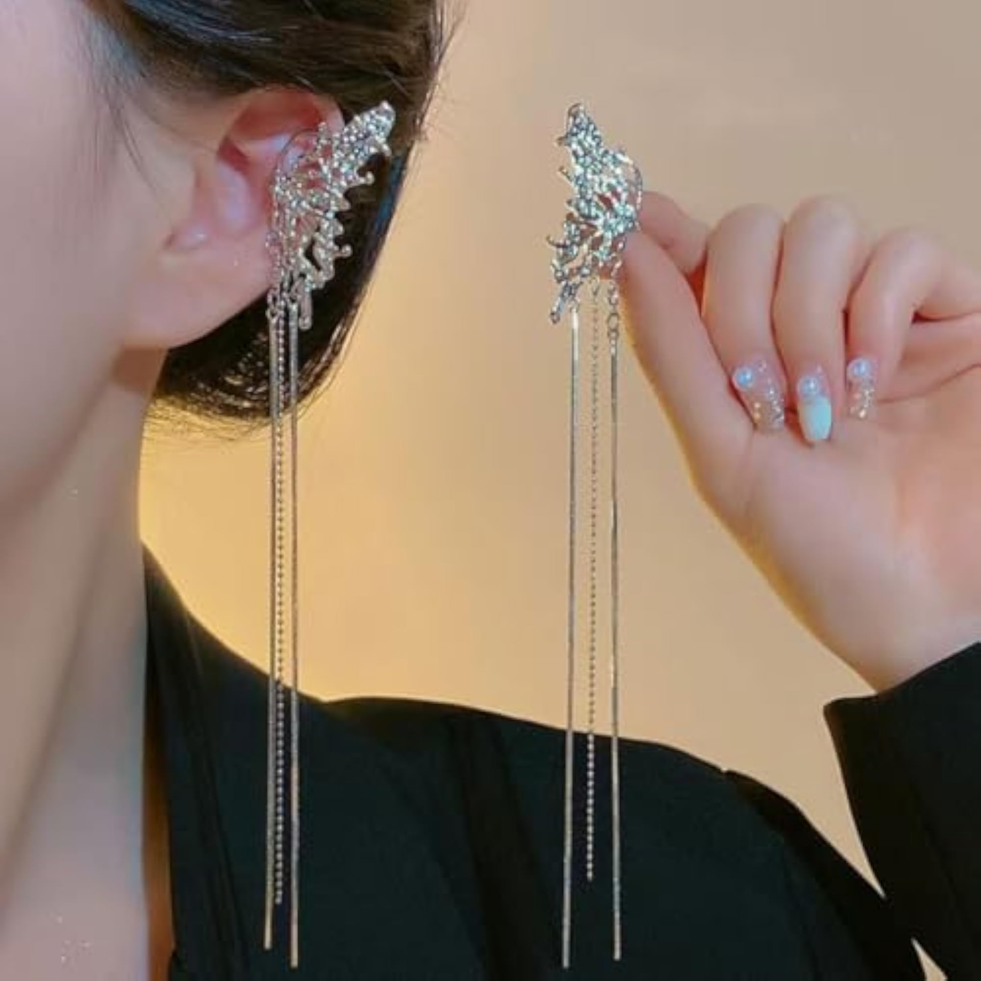 Fashion Dangling Chain Ear Cuffs for Women and Girls