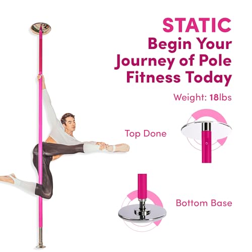X-Pole Fitness & Dance Pole For Home, Static (Non-Spinning), Portable & Adjustable - 45Mm Powder Coat Pink (Sport) [Dvd + Grip Powder + Access To Tv Membership] thumb #3