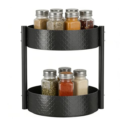 Organizador de condimentos, estantes de condimentos de cocina para encimera, bandeja giratoria de organización de encimera para refrigerador, refrigerador, despensa, tocador, medicina, perfumes