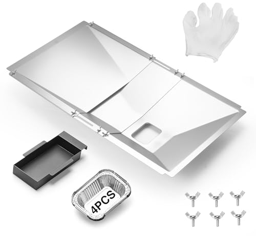 BIQetrae Universal Grease Tray with Catch Pan Adjustable Drip Pan for Nexgrill Expert Grill Kenmore Charbroil BHG Expert for Most 3/4/5 Burner Gas Grill Grease Tray Replacement