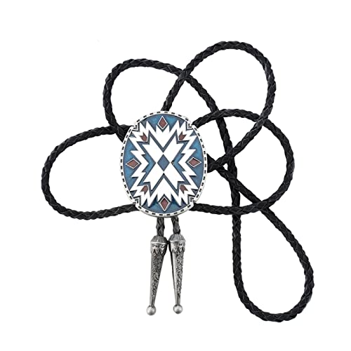 Bolo cravate vintage en cuir avec pendentif flocon de neige américain pour homme et femme