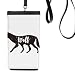 Wolf Black and White Animal Phone Wallet Purse Hanging Mobile Pouch Black Pocket