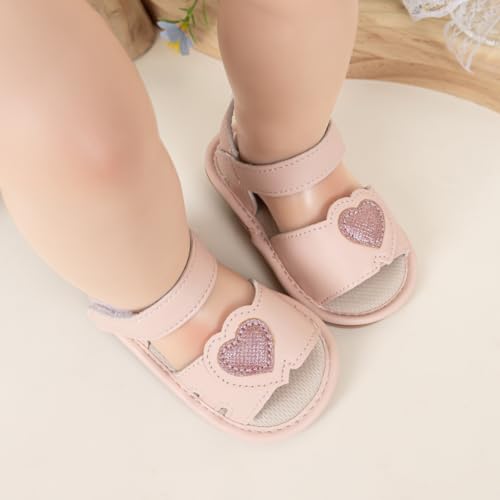 Image of HsdsBebe Baby Girls Sandals Bohemia Flower Bow Soft Sole Toddler First Walkers Beach Summer Shoes