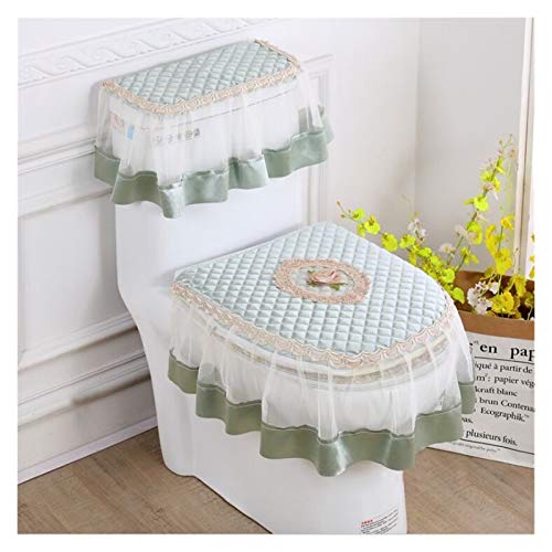 Toile Sitzauflagen 3 Stück/Set Europäische Spitze WC-Sitzkissen Haushalt WC-Sitz Toilettensitzabdeckung Combo Waschmaschine Winter U-förmig WC-Sitz (Color : 001)