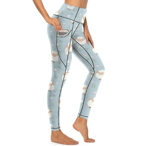 Pantalon de yoga contrôle du ventre avec poches pour le sport