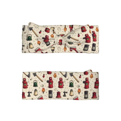 Fire Tools Print Baby Girl Bows Headbands Baby Girls Newborn Headbands Infant Toddlers 0-6 Months2