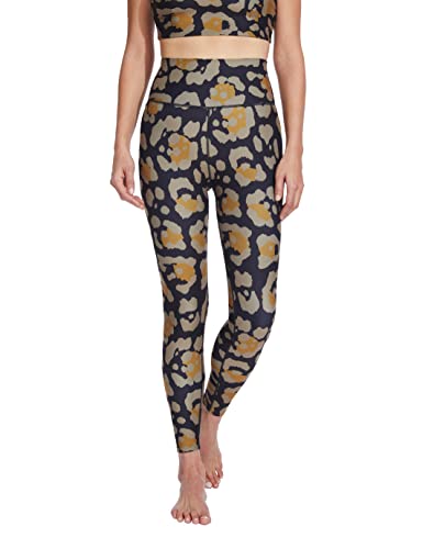 Sage Women's High Rise 7/8 Leggings Moisture Wicking Tummy Control Slimming Stretch Athletic Animal Print High Waisted Yoga Pant, Sepia, Medium #TOP26