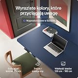 Desktronic biurko z regulacją wysokości (160 x 80 cm) – biurko do pracy siedząco-stojącej z portami ładowania, ekranem dotykowym i stalowymi nogami