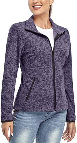 Soneven Fleecejacke Damen, Damen Fleece Jacke Langärmlig Leicht Full Zip Sweatjacke Warm Winter für Wandern Outdoor Running Ski