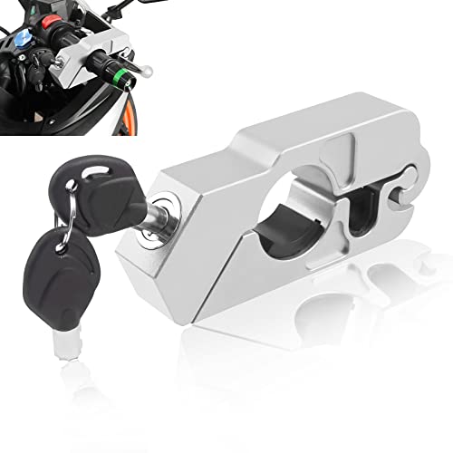 Baione Motorcycle Grip Lock Handlebar Throttle Security Lock Anti-Theft Scooters Fit For Atv Motorcycles Dirt Street Bike(Sliver) #TOP8