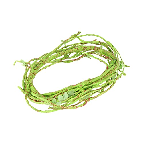 ibasenice Artificial Hanging Vine Leaves for Reptile Terrarium Durable Rattan Plant Decor for Lizard Gecko and Snake Habitats Tropical Landscape Simulation