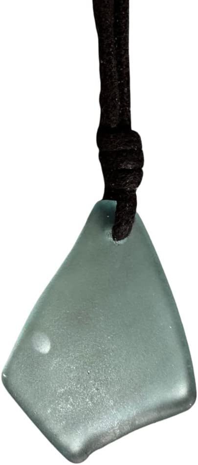 Mens Sea Glass Surfer Necklace - Men Surfing Seaglass Waterproof, Hawaii Jewelry, Hawaiian Vibes, Women Cute Choker, Beach Aesthetic Accessories, African Ocean Recycle Bead
