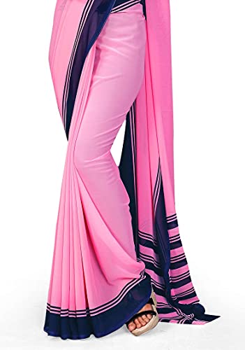 Image of Uniform Sarees Corp Women's Polyester, Cotton Saree With Blouse Piece