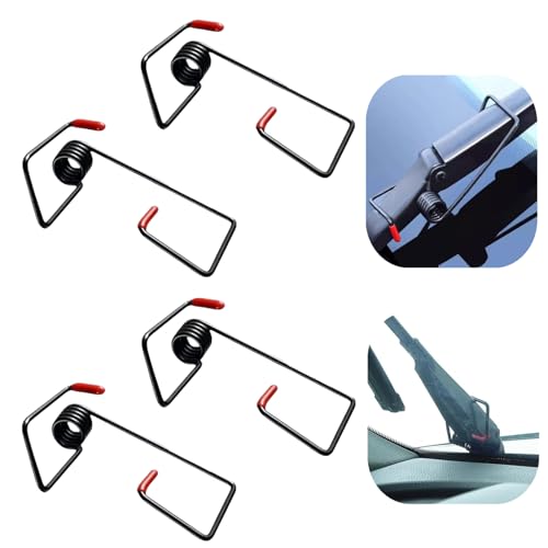 4 PCS Windshield Wiper Arm Pressure Spring Booster Professional Wiper Arm Spring Car Wiper Tension Spring for Windshield Wipers Accessories(BLACK)