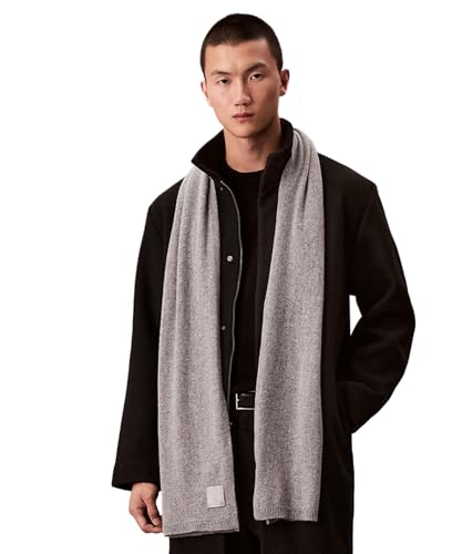[カルバン クライン] マフラー - エンブレムカシミヤニットスカーフ 4D8014G OS MDHTHRGRYP7E
