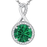 LAVUMO Sterling Silver Necklaces for Women Rose Gold Silver Cubic Zirconia Pendant Necklace Jewelry