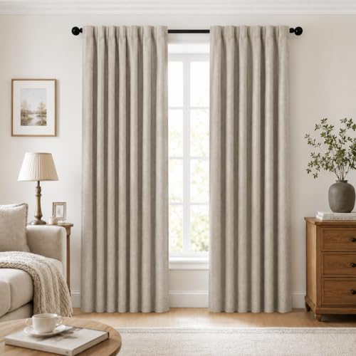 Deconovo Blackout Curtains for Bedroom, Living Room 84 Inch Long 2 Panels