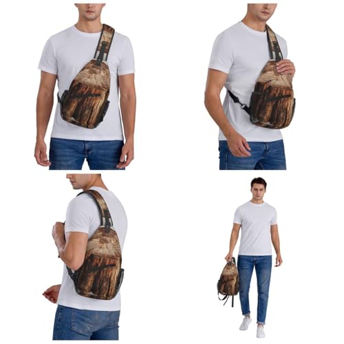 Bolso de Pecho Cruzado Stump of Oak Tree Negro miniatura 7